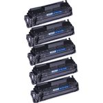 5 Pack HP 12X High Yield Black Compatible Toner Cartridges (Q2612X)