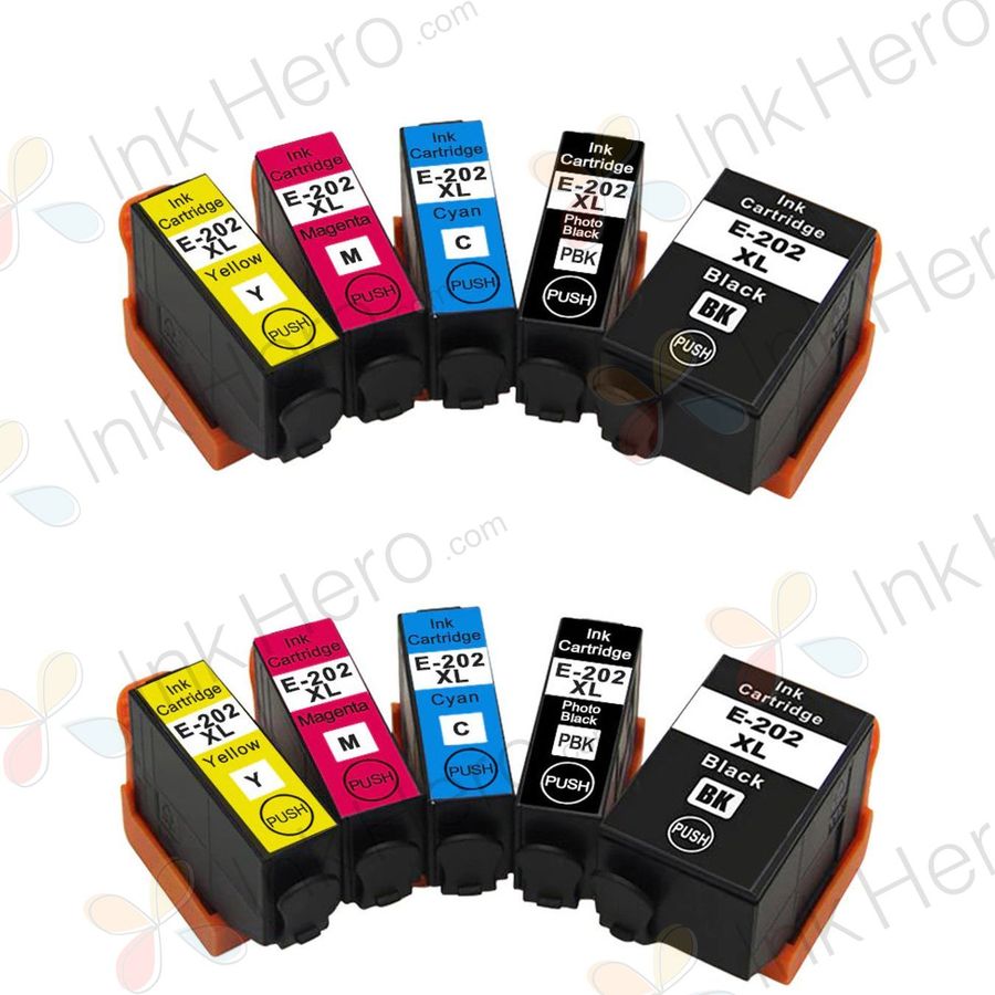 10 Pack Epson 202XL High-Yield Compatible Ink Cartridges